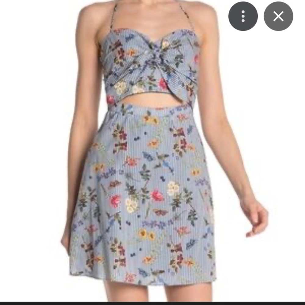Bailey 44 Navy and Floral Striped Tie-Front Dress spring summer sundress